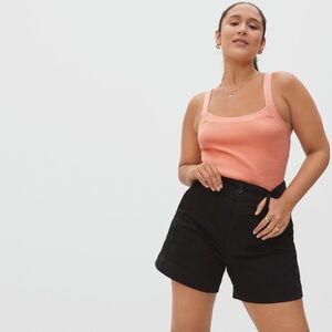 NEW Everlane THE WAY-HIGH® TWILL SHORT Black High Waist Women's Shorts sz 00